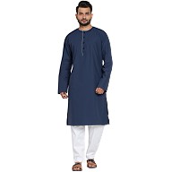 Designer round neck kurta-Pyjama set- Navy Blue Designer round neck kurta-Pyjama set- Navy Blue